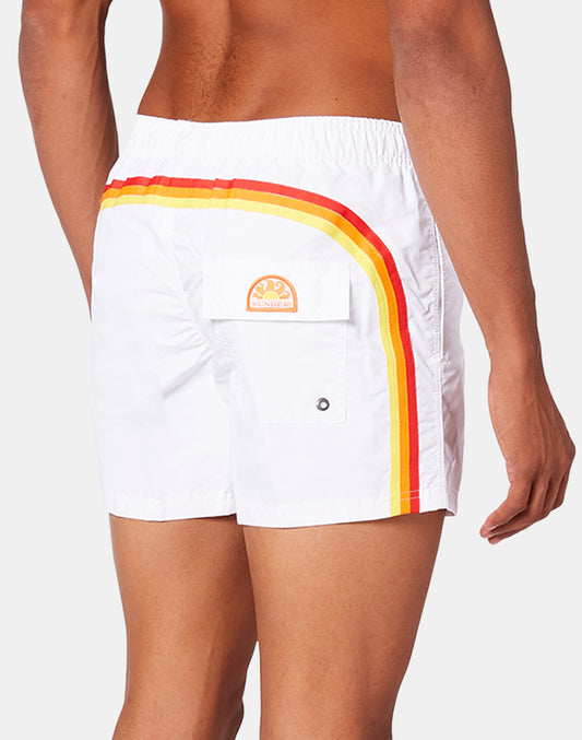 SHORT SWIM SHORTS WITH AN ELASTICATED WAISTBAND ICONIC TAFFETA