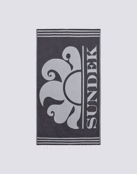 TOALLA DE PLAYA FOUTA JACQUARD CON LOGOTIPO
