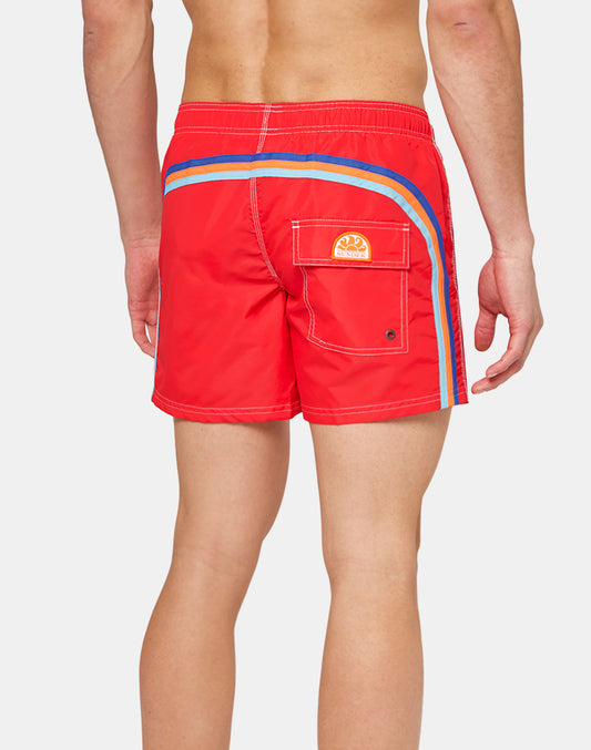 SHORT SWIM SHORTS WITH AN ELASTICATED WAISTBAND ICONIC TAFFETA