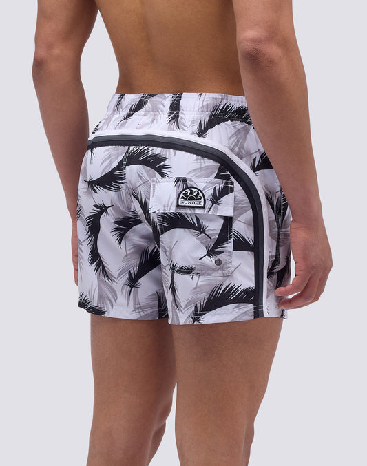 MAILLOT DE BAIN COURT À TAILLE ÉLASTIQUE ET IMPRIMÉ DARFEATHER