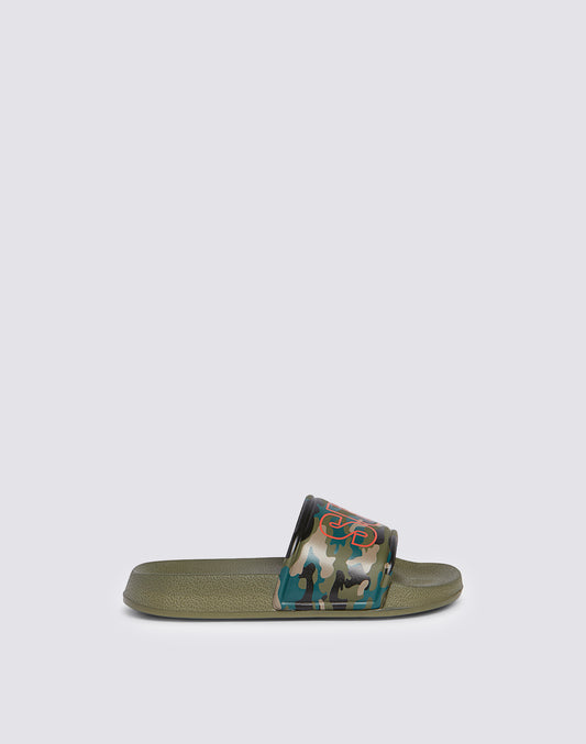 ZAPATILLA DE RAYAS CAMUFLADAS CON LOGOTIPO