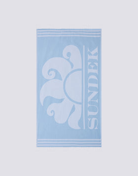 JACQUARD FOUTA BEACH TOWEL WITH LOGO