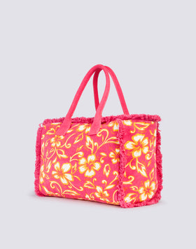 BOLSO TOTE REGULAR EFECTO PIEDRA LAVADA CON ESTAMPADO SK23