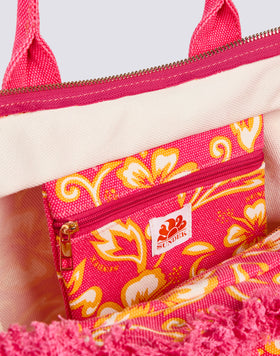 BOLSO TOTE REGULAR EFECTO PIEDRA LAVADA CON ESTAMPADO SK23