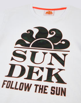 MINI NEW LOGO T-SHIRT GIROCOLLO CON STAMPA CAMOU