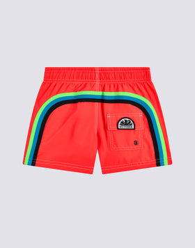 MAILLOT DE BAIN COURT À TAILLE ÉLASTIQUE EN POLYESTER RECYCLÉ FLUO REPREVE®