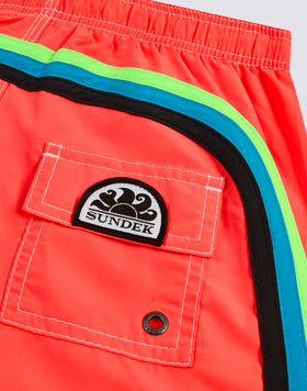 MAILLOT DE BAIN COURT À TAILLE ÉLASTIQUE EN POLYESTER RECYCLÉ FLUO REPREVE®