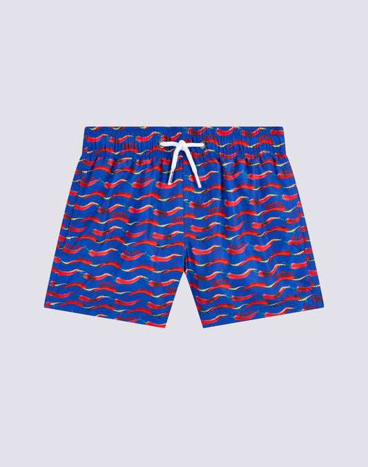 MAILLOT DE BAIN COURT À TAILLE ÉLASTIQUE ET IMPRIMÉ CHILINO EN POLYESTER RECYCLÉ