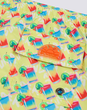 MAILLOT DE BAIN COURT À TAILLE ÉLASTIQUE ET IMPRIMÉ SUNDRINC EN POLYESTER RECYCLÉ