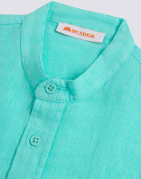 CAMISA DE LINO CON CUELLO MAO