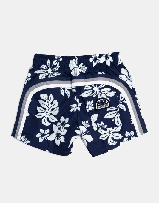 MAILLOT DE BAIN COURT À TAILLE ÉLASTIQUE IMPRIMÉ FLEURI