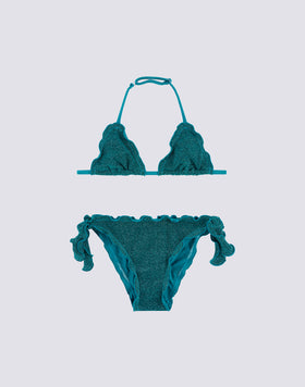 MINI BIKINI MAGNOLIA CON TOP TRIÁNGULO Y BRAGUITA DE BIKINI CON LAZOS