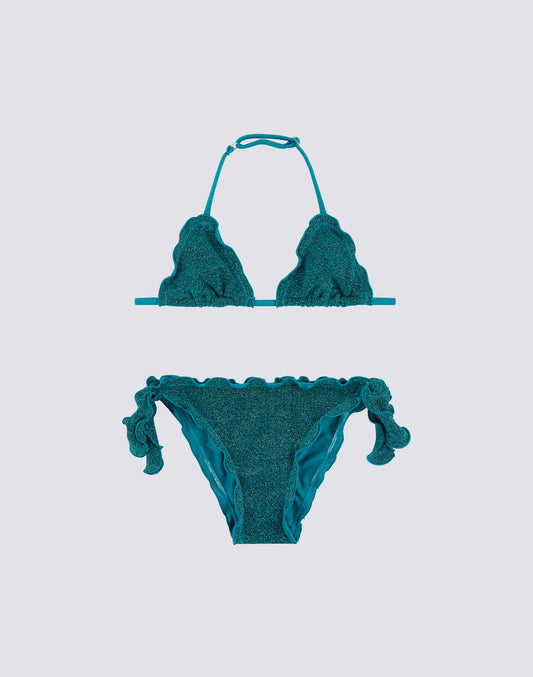 MINI MAGNOLIA BIKINI CON TOP A TRIANGOLO E SLIP CON FIOCCHI