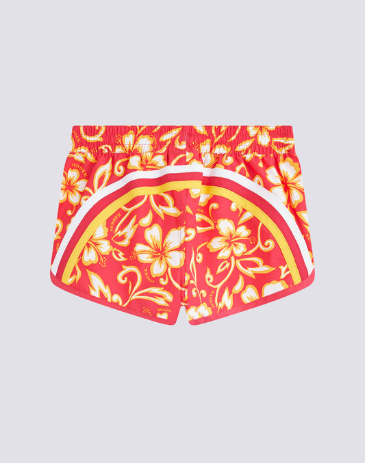 SHORT DE BAIN COURT FILLE MARGATE À IMPRIMÉ HIBISCUS SK23
