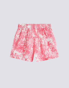 SHORTS ELASTICIZZATI IN STAMPA FLEUR DE JOIE