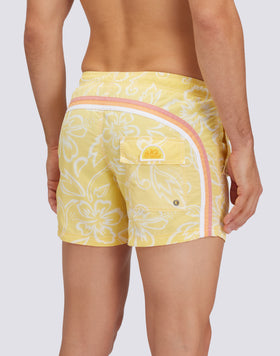 MAILLOT DE BAIN COURT TAILLE ÉLASTIQUE TAFFETA ICONIQUE GOLDENWAVE AVEC IMPRESSION SK23