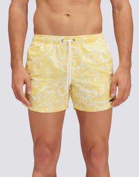 MAILLOT DE BAIN COURT TAILLE ÉLASTIQUE TAFFETA ICONIQUE GOLDENWAVE AVEC IMPRESSION SK23