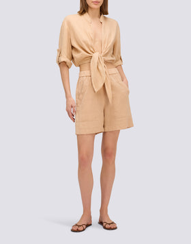 SHORTS IN LINO A VITA ELASTICATA
