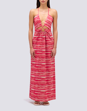 VESTIDO LARGO EFECTO LÚREX