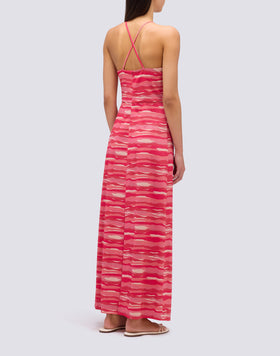VESTIDO LARGO EFECTO LÚREX