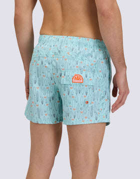MAILLOT DE BAIN COURT À TAILLE ÉLASTIQUÉE REPREVE® AVEC IMPRESSION SURF
