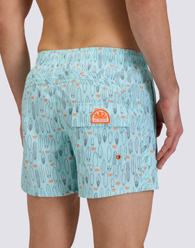 MAILLOT DE BAIN COURT À TAILLE ÉLASTIQUÉE REPREVE® AVEC IMPRESSION SURF