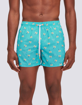 REPREVE® TRAJE DE BAÑO CORTO CON CINTURA ELÁSTICA Y COZY PALM ESTAMPADO