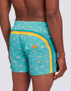 REPREVE® TRAJE DE BAÑO CORTO CON CINTURA ELÁSTICA Y COZY PALM ESTAMPADO