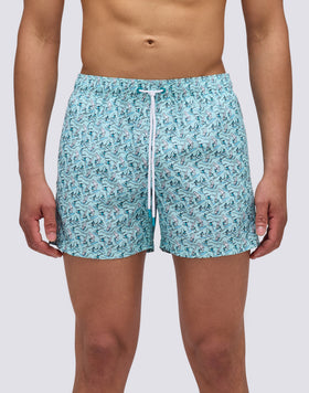 MAILLOT DE BAIN COURT À TAILLE ÉLASTIQUÉE REPREVE® AVEC IMPRESSION MINI SURF