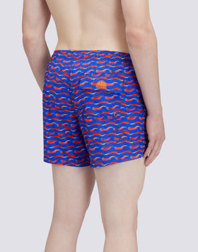 SHORT DE BAIN COURT À TAILLE ÉLASTIQUE AVEC IMPRIMÉ CHILINO EN POLY RECYCLÉ