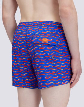 SHORT DE BAIN COURT À TAILLE ÉLASTIQUE AVEC IMPRIMÉ CHILINO EN POLY RECYCLÉ