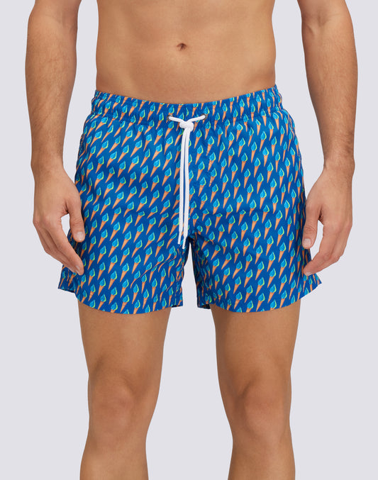 SHORT DE BAIN COURT À TAILLE ÉLASTIQUE AVEC IMPRIMÉ SUNICE EN POLY RECYCLÉ