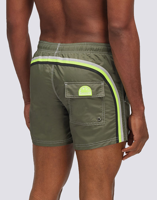 ICONIC TAFFETA STRETCH WAIST SWIM TRUNKS