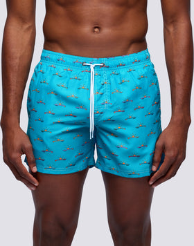 SHORT DE BAIN COURT TAILLE ÉLASTIQUÉE  MICROIMPRIMÉ SUNBOARD REPREVE®
