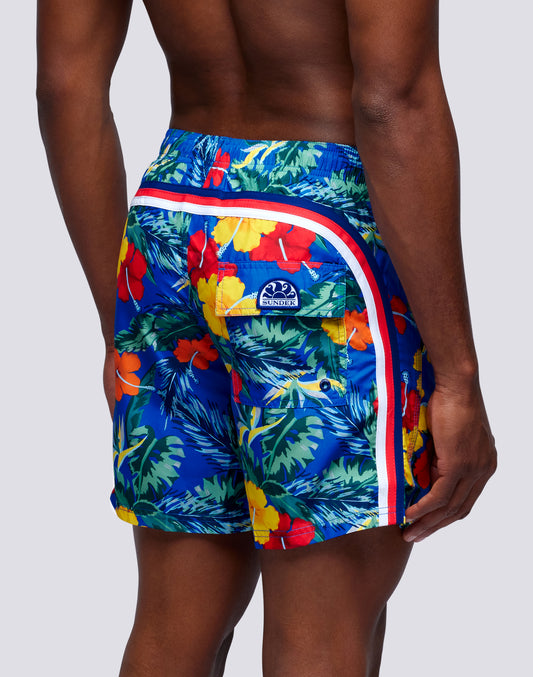 REPREVE® ELASTICATED WAIST MEDIUM SWIMSHORTS WITH MASTERPIECE PRINT