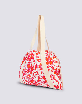 AVA - BOLSO DE NYLON CON ASAS Y CORDONES ESTAMPADO HIBISCUS SK23