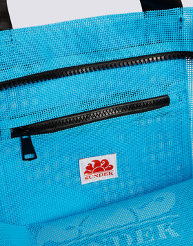 BOLSA DE PLAYA DE REJILLA CON LOGOTIPO