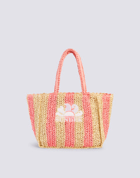 VITA - BOLSA DE PAJA TEJIDA CON LOGOTIPO BORDADO