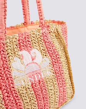 VITA - BOLSA DE PAJA TEJIDA CON LOGOTIPO BORDADO