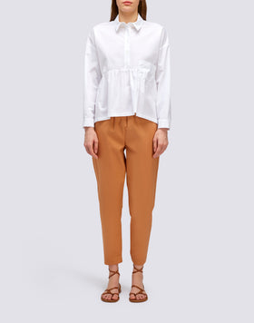 CHEMISE EN POPELINE À VOLANTS