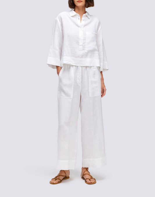 PANTALONI LUNGHI IN LINO