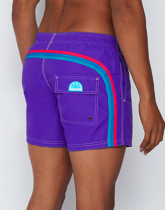 ICONIC TAFFETA STRETCH WAIST SWIM TRUNKS
