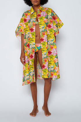 CHEMISE OVERSIZE EN COTON AVEC IMPRIMÉ FLORAL