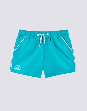 ICONIC TAFFETA SHORT-LENGTHS BOY’S SWIMSHORTS WITH ELASTICATED WAIST AND PIPING