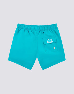 ICONIC TAFFETA SHORT-LENGTHS BOY’S SWIMSHORTS WITH ELASTICATED WAIST AND PIPING