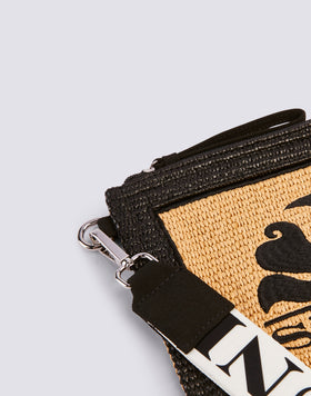 CLUTCH IN RAFFIA CON LOGO RICAMATO