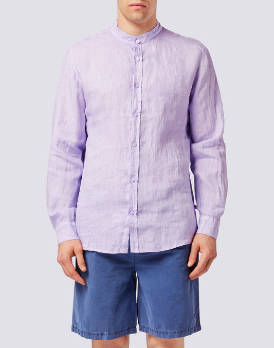 LINEN SHIRT WITH MANDARIN COLLAR