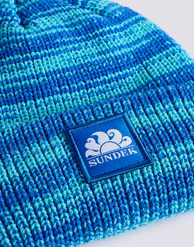 BONNET POUR ENFANT À CÔTES AVEC LOGO
