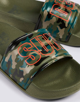 CHAUSSONS À BANDE CAMOU AVEC LOGO