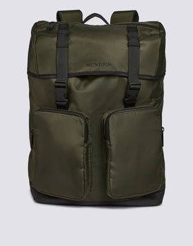 SAC À DOS EN NYLON BRILLANT AVEC POCHES CARGO